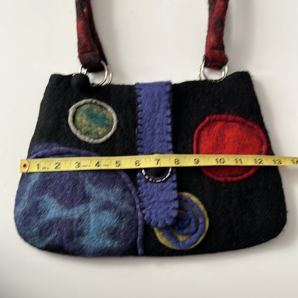 Rising Tide Felted Wool Purse Planets Black - Picture 13 of 14